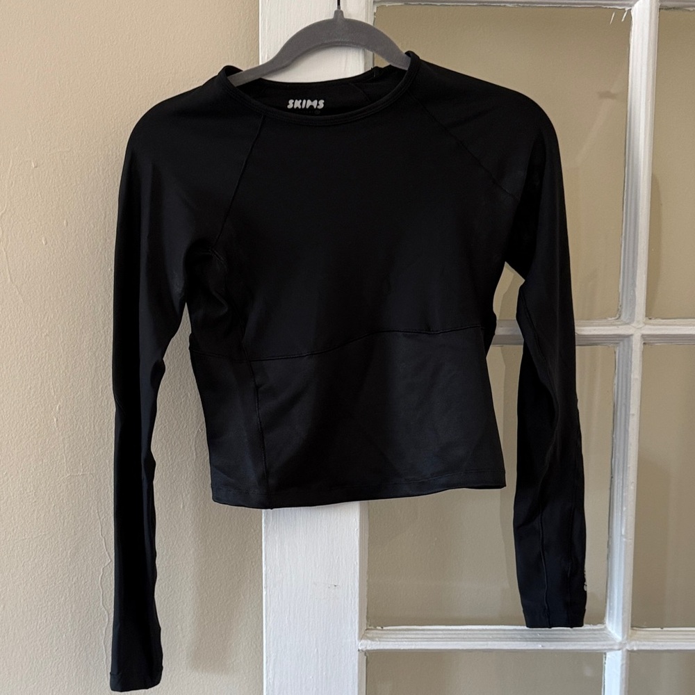 SKIMS Jet Black Long Sleeve Tee